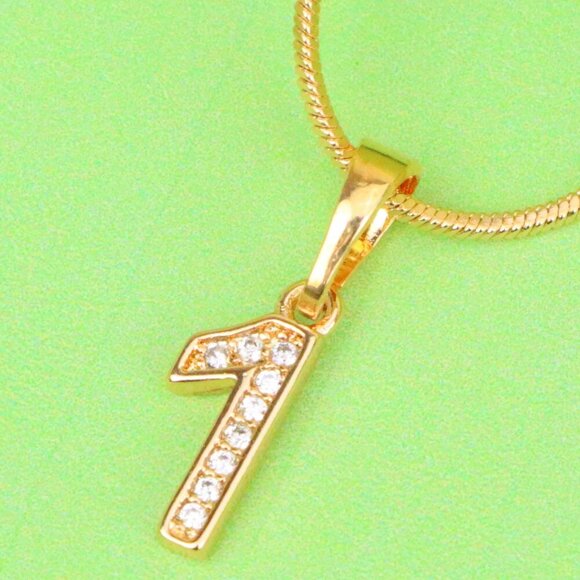 "Rose Gold Number 1 Pendant with Crystals – 18K Gold Plated Charm, XPPT1341 - Picture 1 of 13